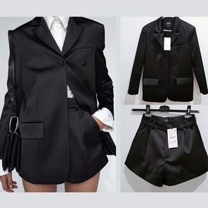 Zara limited edition set satin blazer and shorts